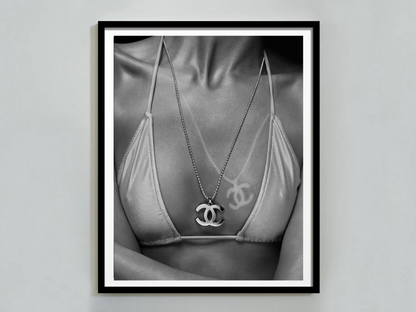 Chanel Logo Necklace Bikini Fashion Photography Poster Digital Download