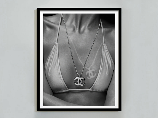Chanel Logo Necklace Bikini Fashion Photography Poster Digital Download