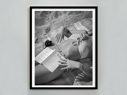 Summer Beach Reading with Camera and Book by Nigel Slater Digital Download