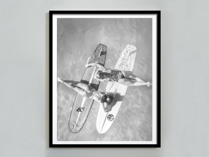 O’Neill and Rip Curl Surfboards with Women Swimmers Ocean Art Digital Download