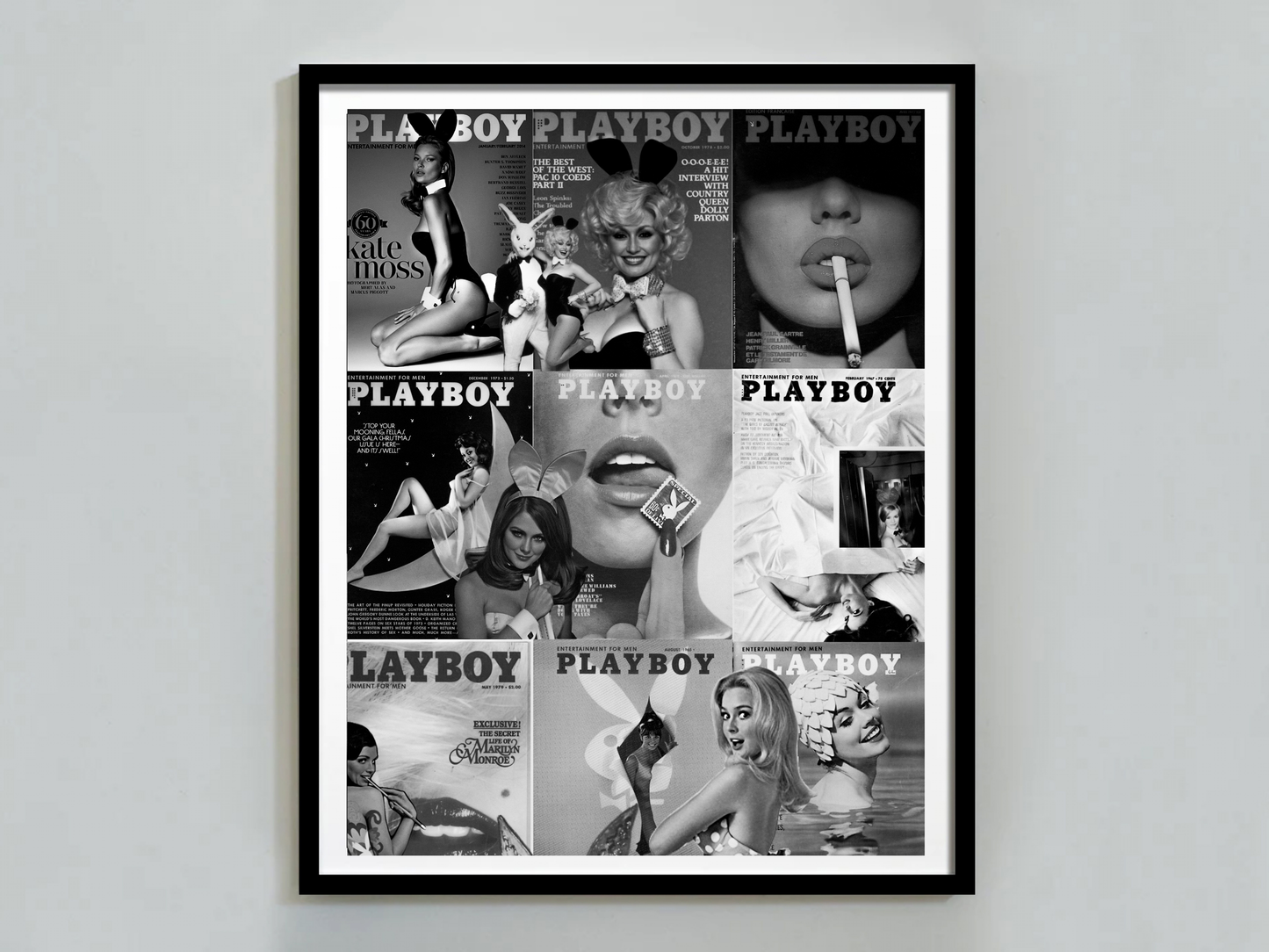 Playboy Magazine Covers Poster Kate Moss Marilyn Monroe Wall Art Digital Download
