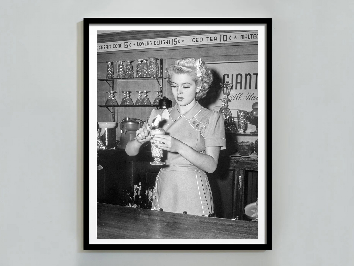 Lana Turner Vintage Diner Waitress Making Ice Cream Float Digital Download