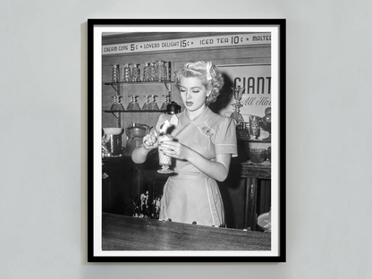 Lana Turner Vintage Diner Waitress Making Ice Cream Float Digital Download