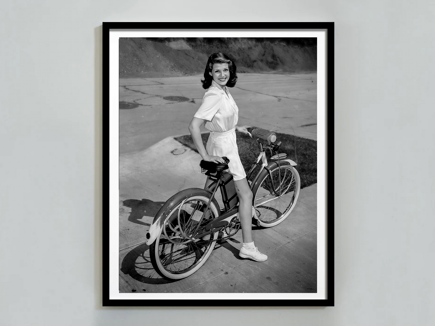 Rita Hayworth Vintage Bicycle Portrait Hollywood Glamour Digital Download
