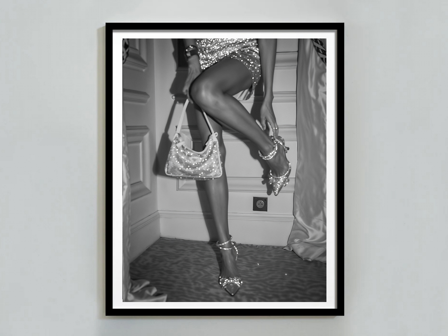 Glamorous Woman Poster Black and White Fashion Wall Art Digital Download