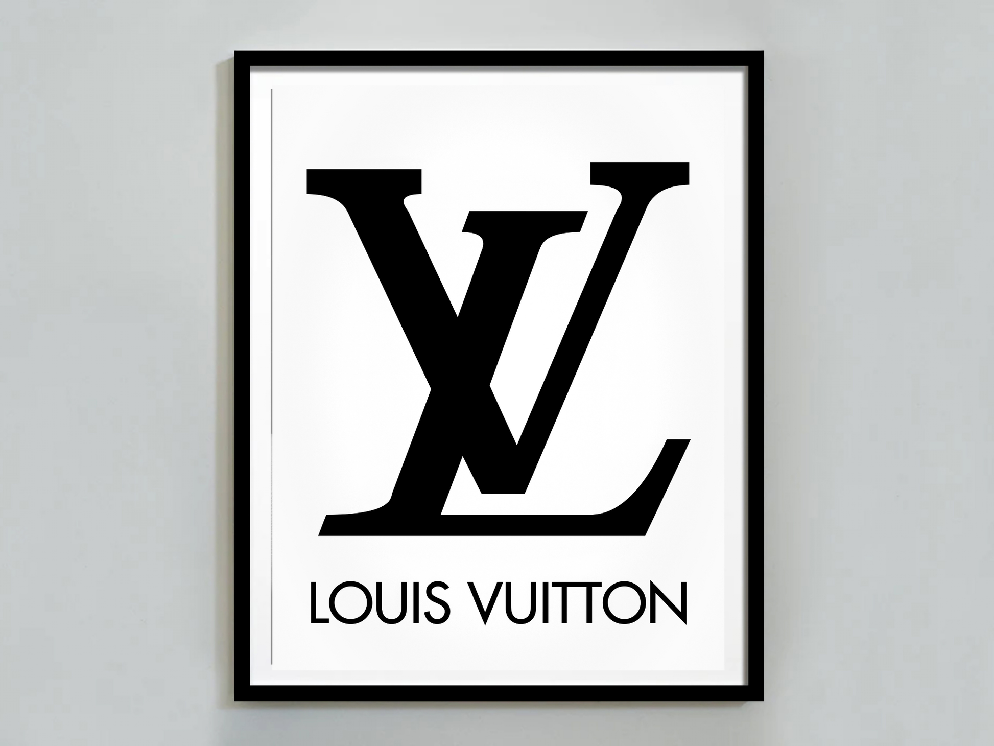 Louis Vuitton Iconic LV Logo Black and White Fashion Brand Digital Download