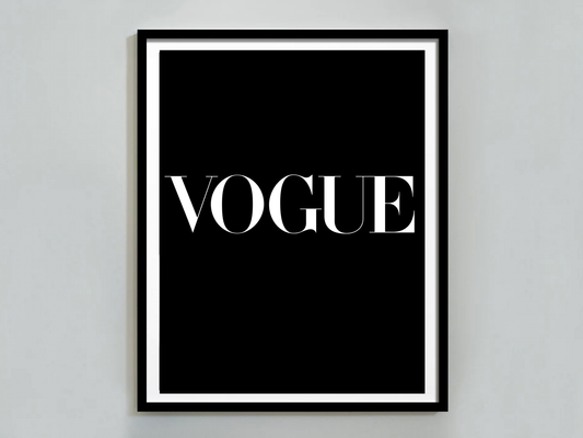 Vogue Fashion Magazine Iconic Black and White Logo Digital Download