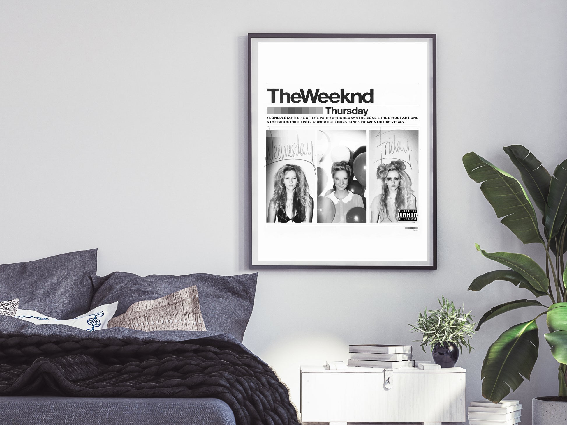 The Weeknd Thursday Album Cover Poster Black and White Music Wall Art Digital Download