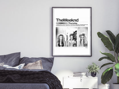 The Weeknd Thursday Album Cover Poster Black and White Music Wall Art Digital Download