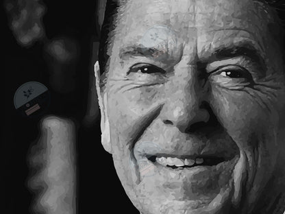 President Ronald Reagan Poster – Black and White Vintage Political Wall Art Digital Download