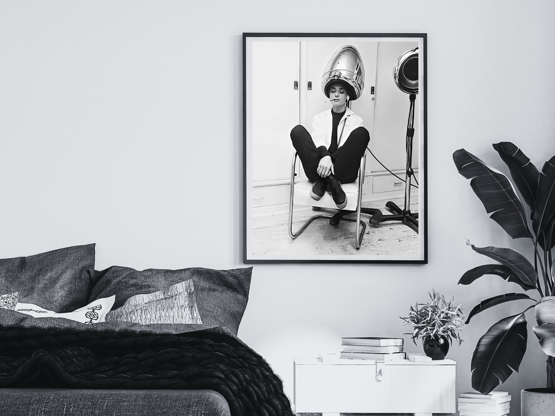 Audrey Hepburn Vintage Salon Retro Black and White Poster Digital Download