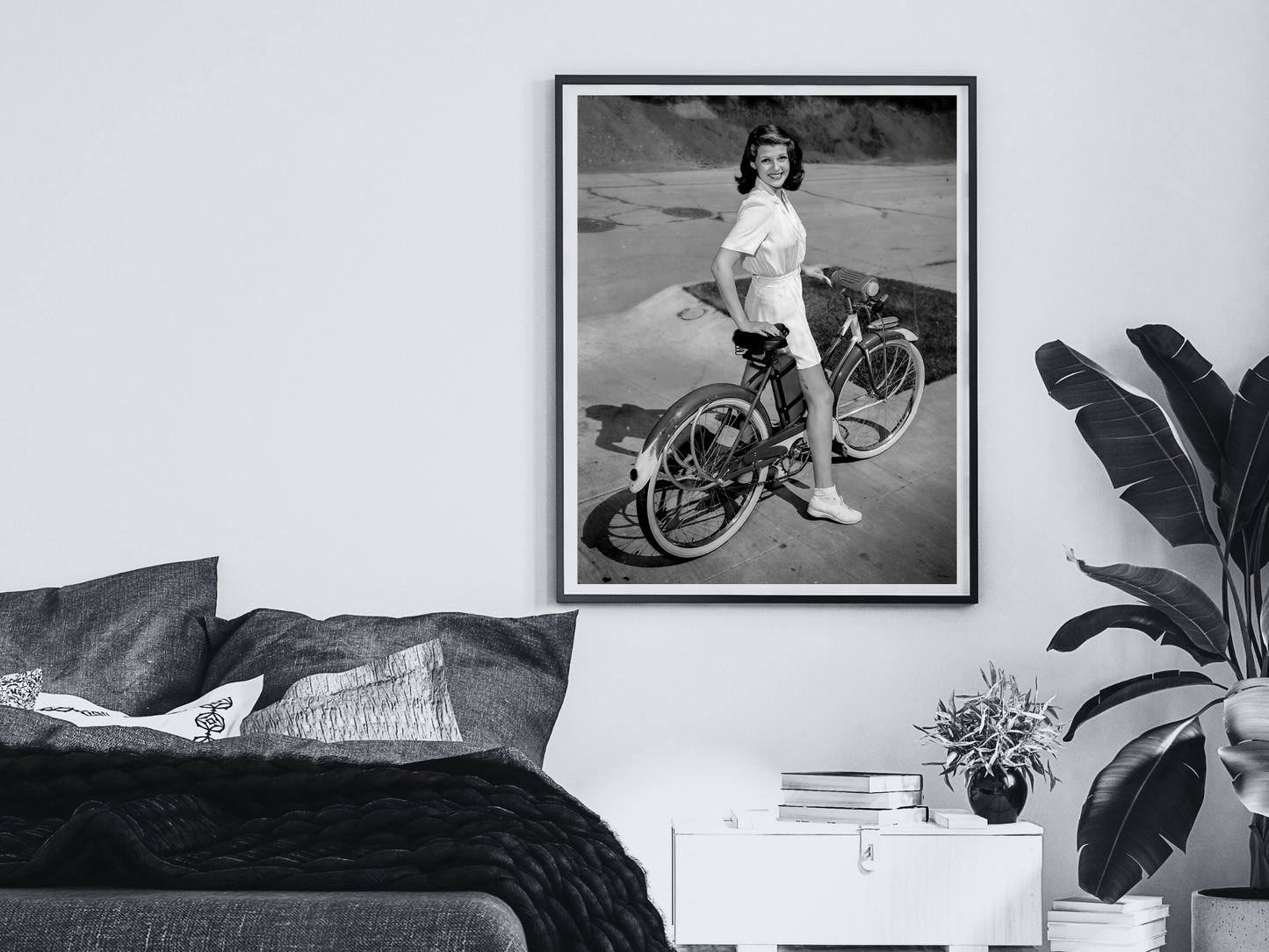 Rita Hayworth Vintage Bicycle Portrait Hollywood Glamour Digital Download