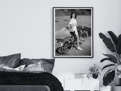Rita Hayworth Vintage Bicycle Portrait Hollywood Glamour Digital Download