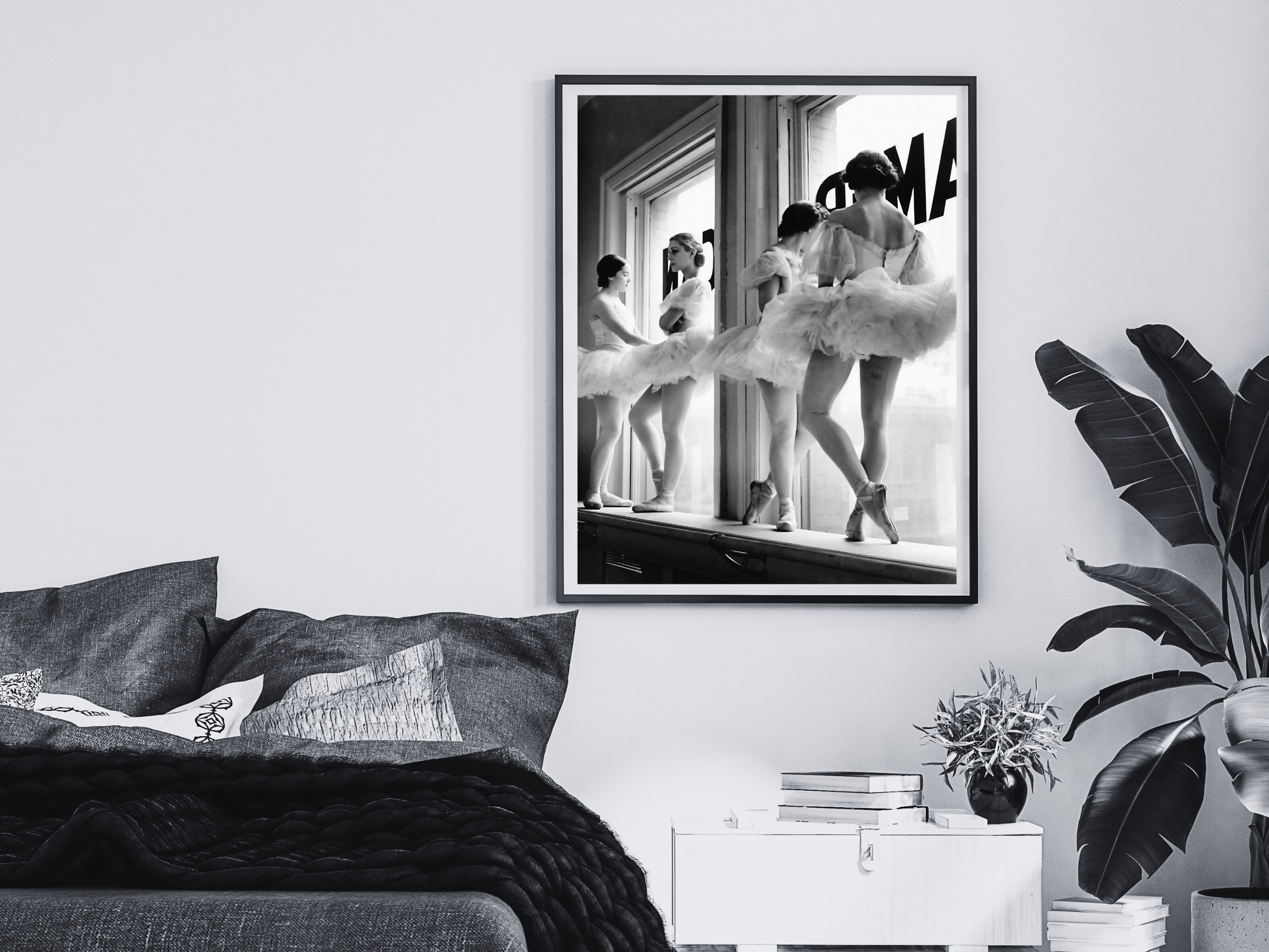 Ballerina Dancers Poster Black and White Vintage Ballet Wall Art Digital Download