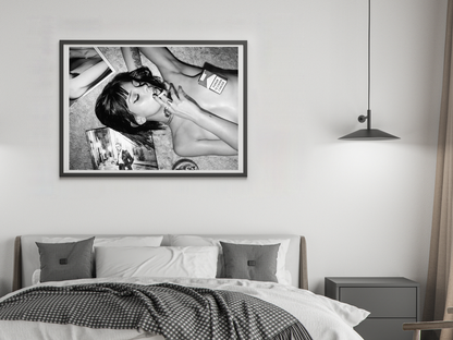 Woman Smoking Poster Black And White Sensual Fine Art Wall Art Digital Download