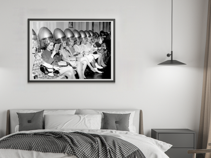 Vintage Beauty Salon Women Hair Dryer 1960s Fashion Wall Art Digital Download