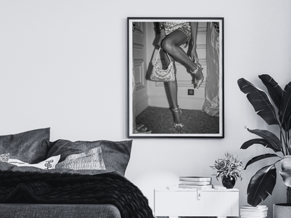 Glamorous Woman Poster Black and White Fashion Wall Art Digital Download