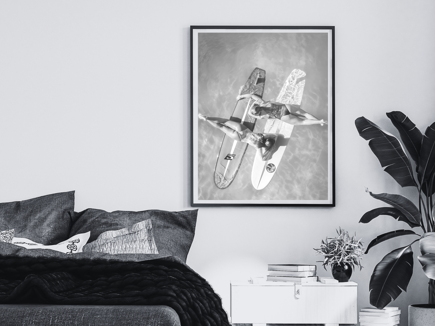 O’Neill and Rip Curl Surfboards with Women Swimmers Ocean Art Digital Download