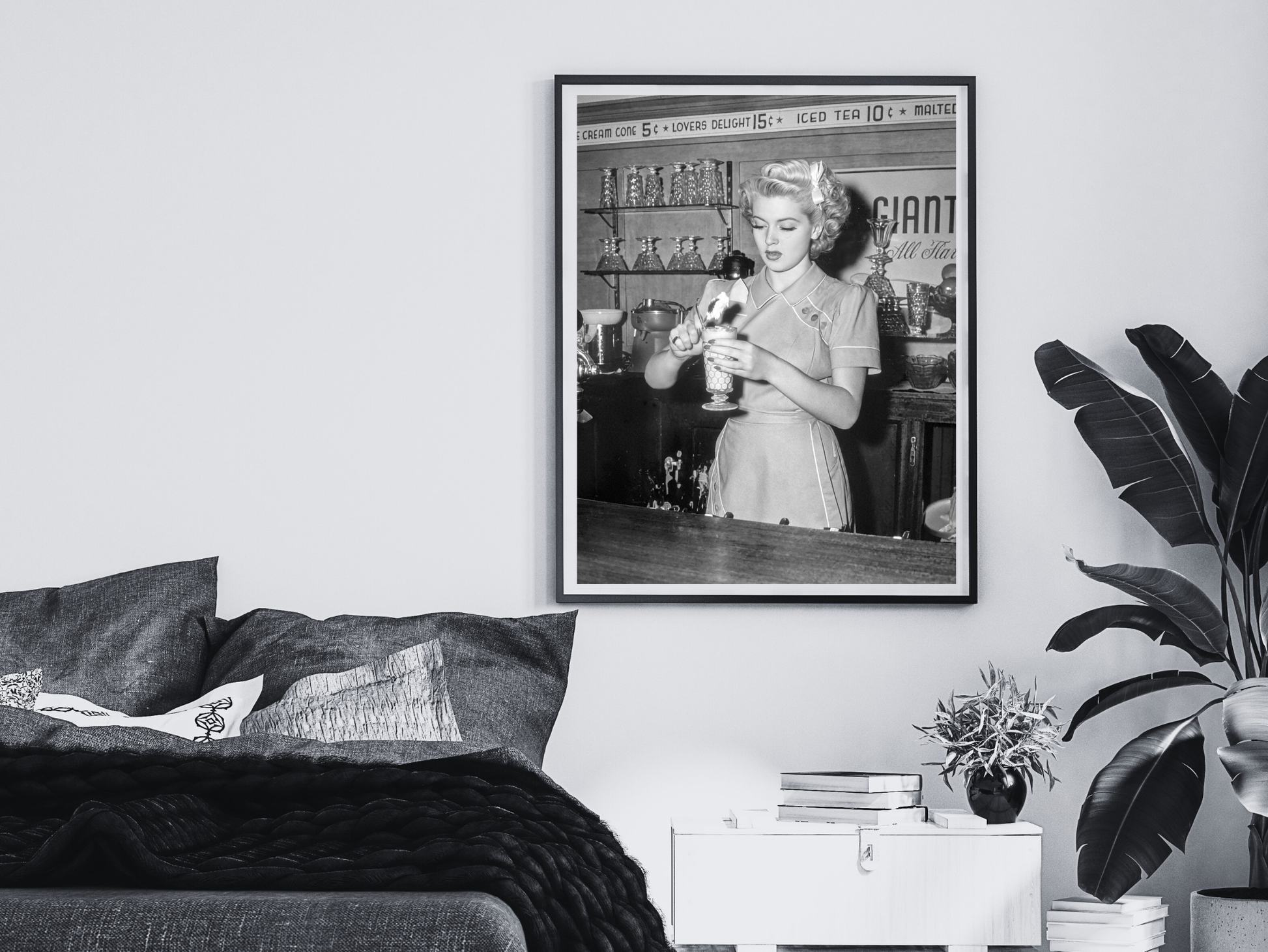 Lana Turner Vintage Diner Waitress Making Ice Cream Float Digital Download