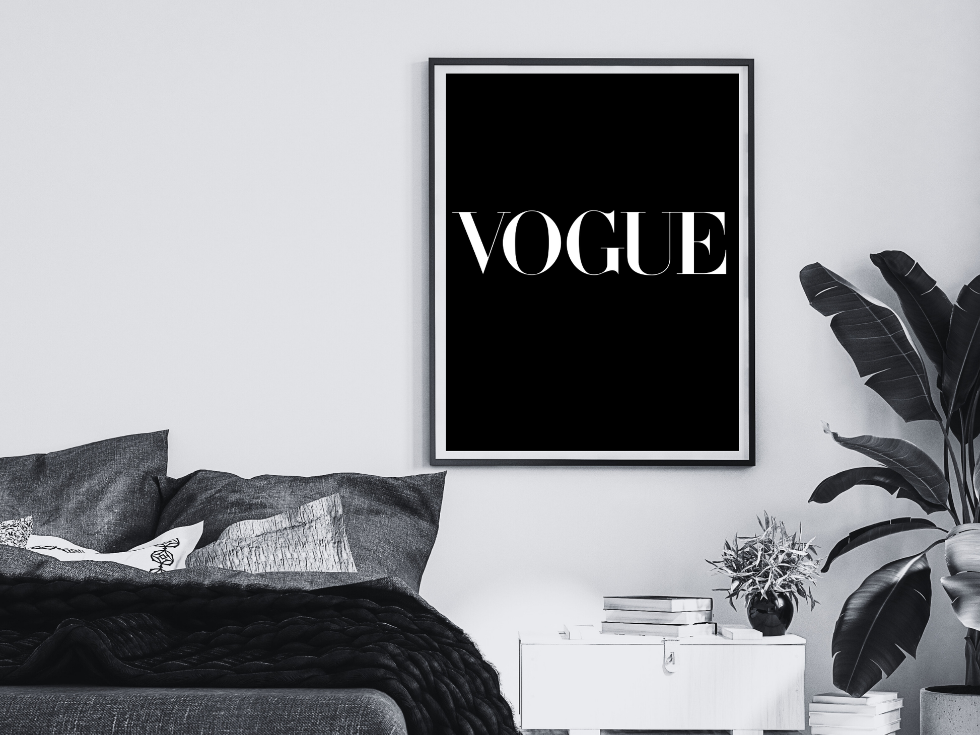 Vogue Fashion Magazine Iconic Black and White Logo Digital Download