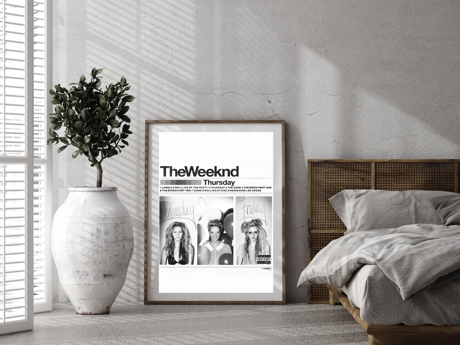 The Weeknd Thursday Album Cover Poster Black and White Music Wall Art Digital Download
