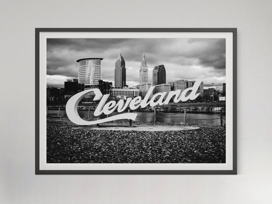 Cleveland Poster, City Art Print, Black and White Vintage Photography, Cleveland Wall Art, Cleveland Wall Decor, Printable, Digital Download