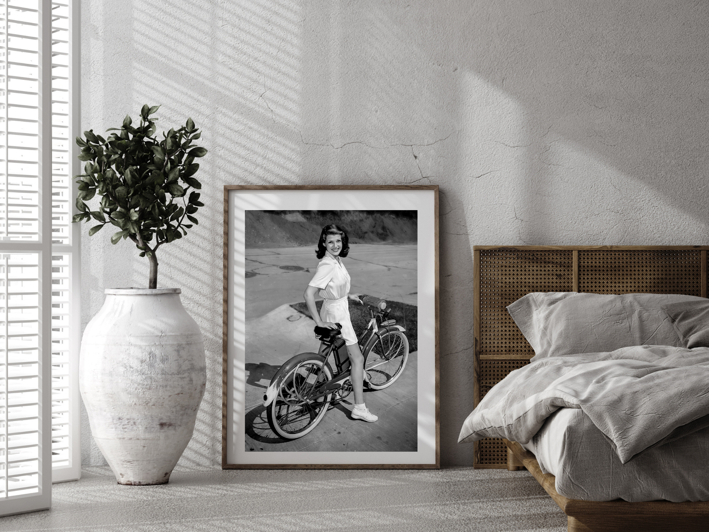 Rita Hayworth Vintage Bicycle Portrait Hollywood Glamour Digital Download