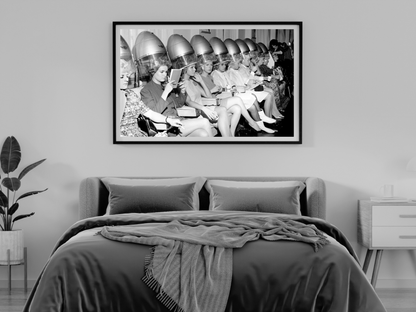 Vintage Beauty Salon Women Hair Dryer 1960s Fashion Wall Art Digital Download
