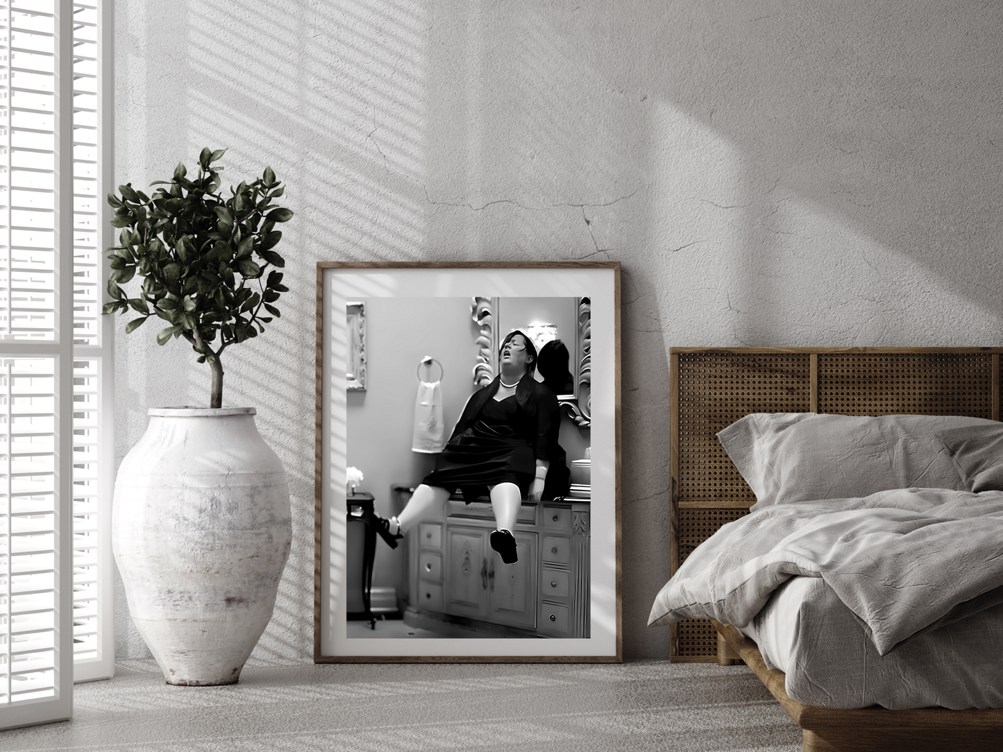 Melissa McCarthy Funny Bathroom Scene Black and White Comedy Art Digital Download