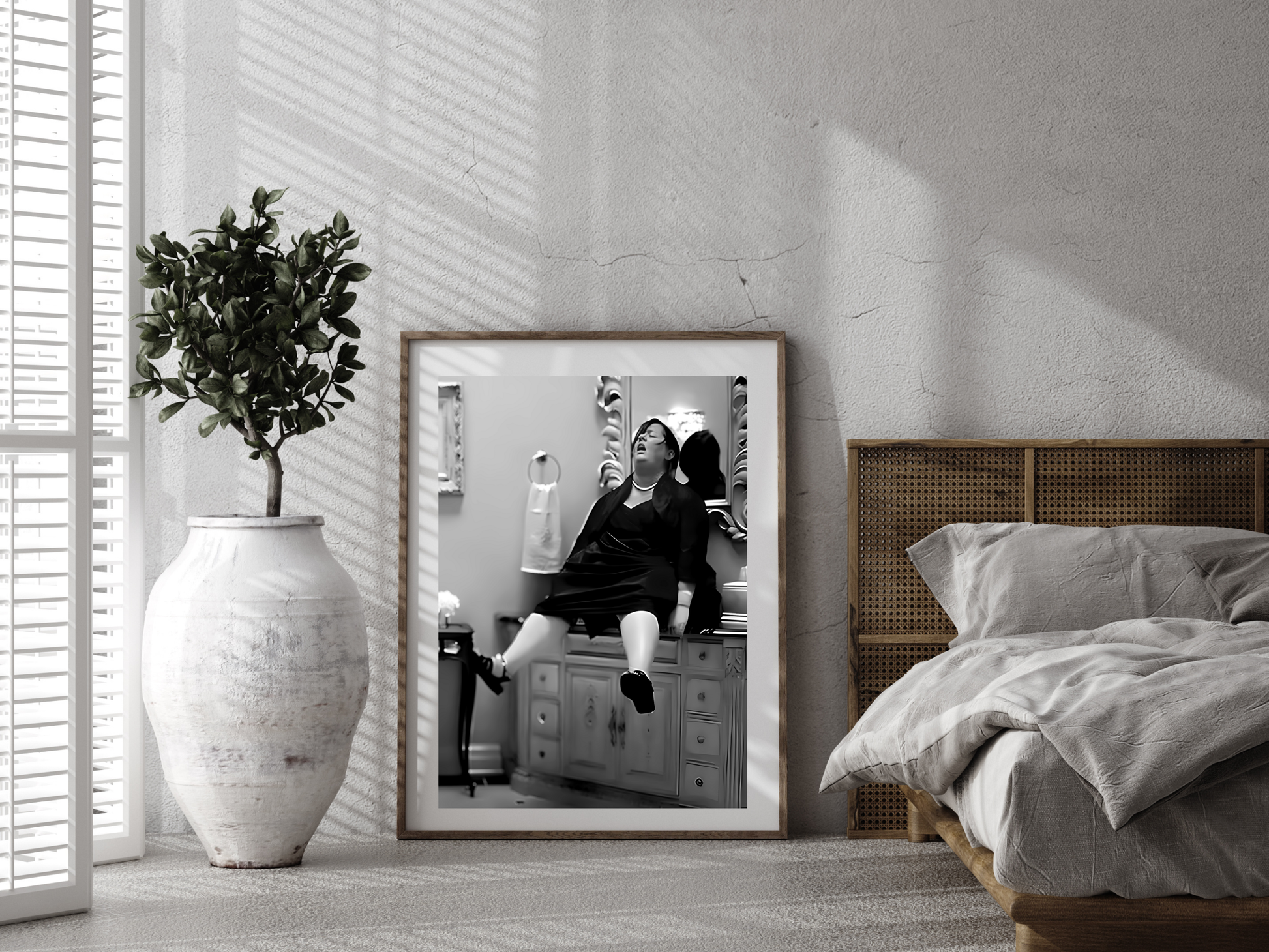 Melissa McCarthy Funny Bathroom Scene Black and White Comedy Art Digital Download