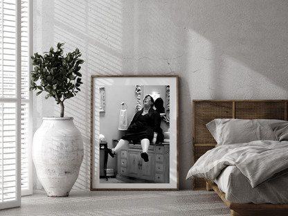 Melissa McCarthy Funny Bathroom Scene Black and White Comedy Art Digital Download