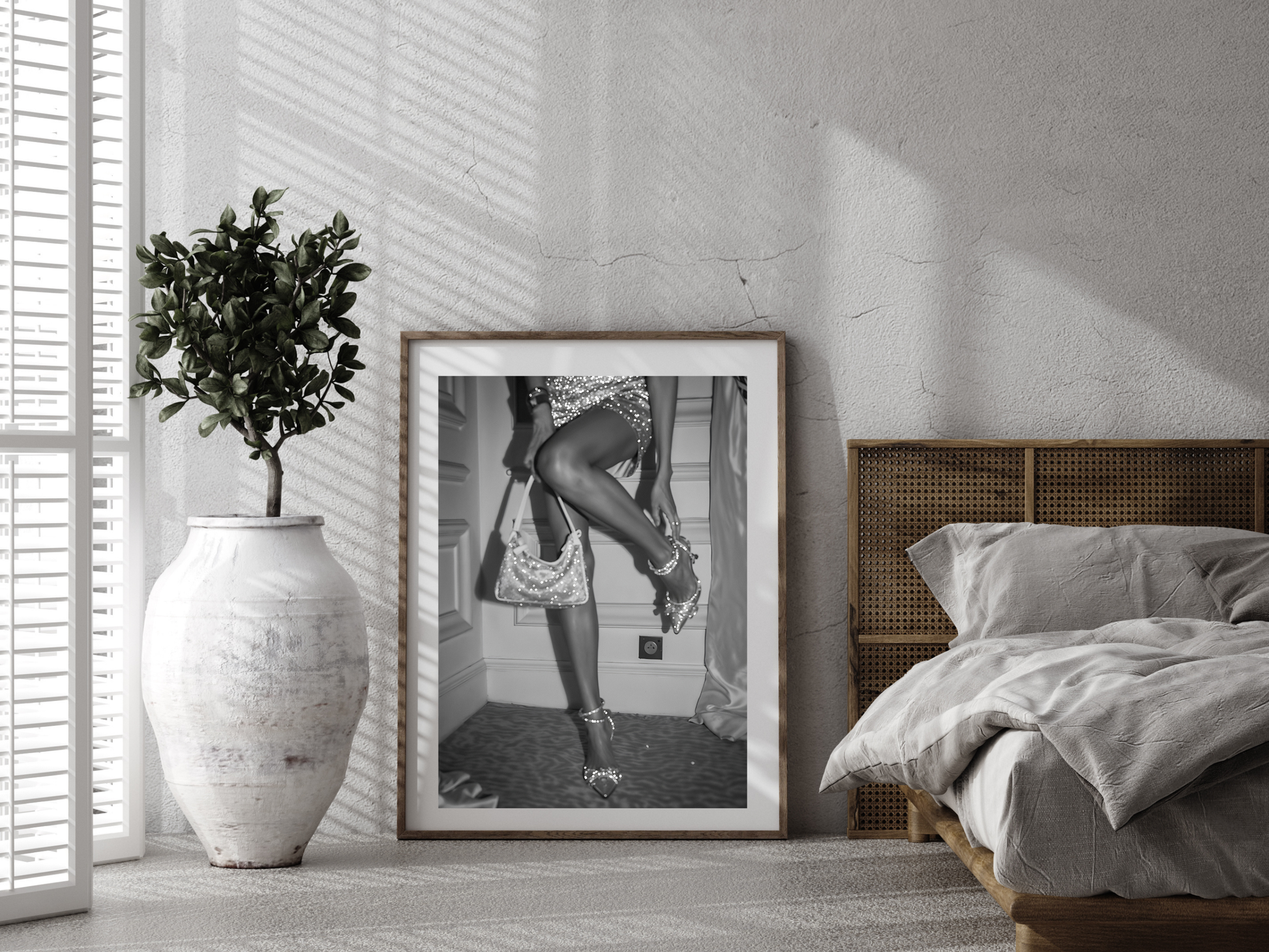 Glamorous Woman Poster Black and White Fashion Wall Art Digital Download