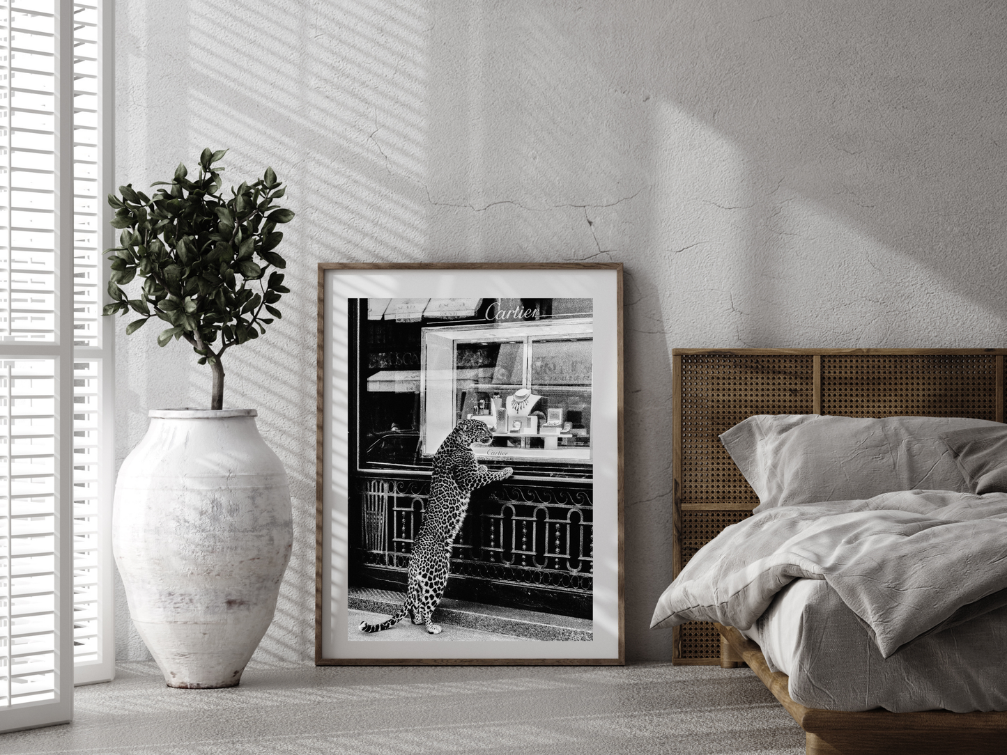 Cartier Leopard Poster Black And White Luxury Fashion Store Wall Art Digital Download