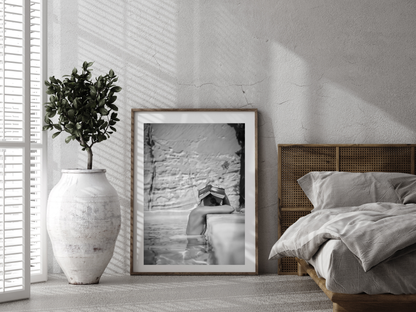 Relaxed Poolside Reading Woman Art Poster Summer Wall Decor Digital Download