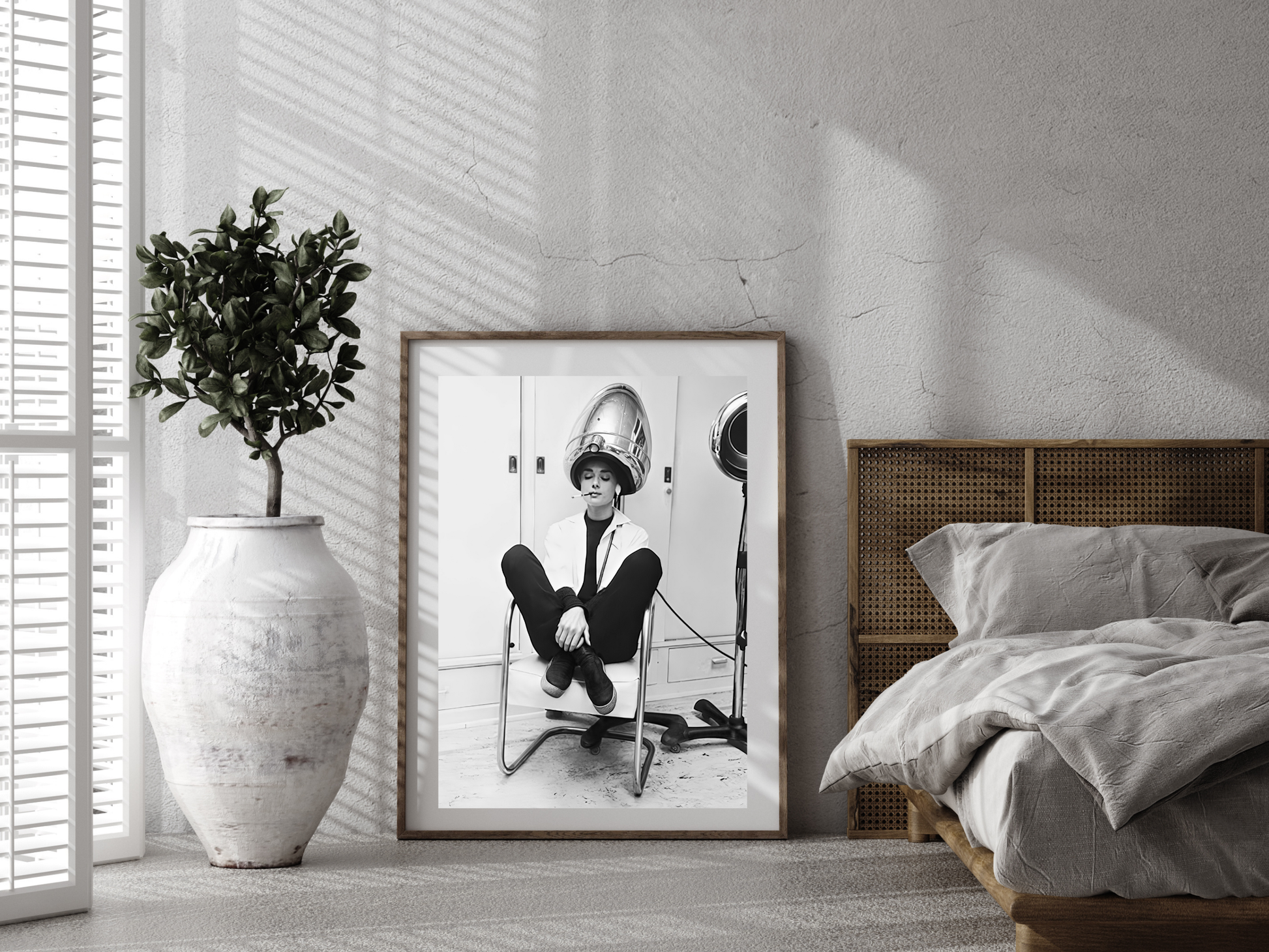 Audrey Hepburn Vintage Salon Retro Black and White Poster Digital Download