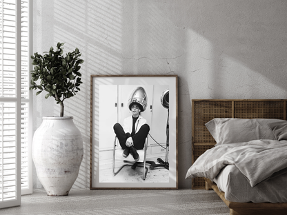 Audrey Hepburn Vintage Salon Retro Black and White Poster Digital Download