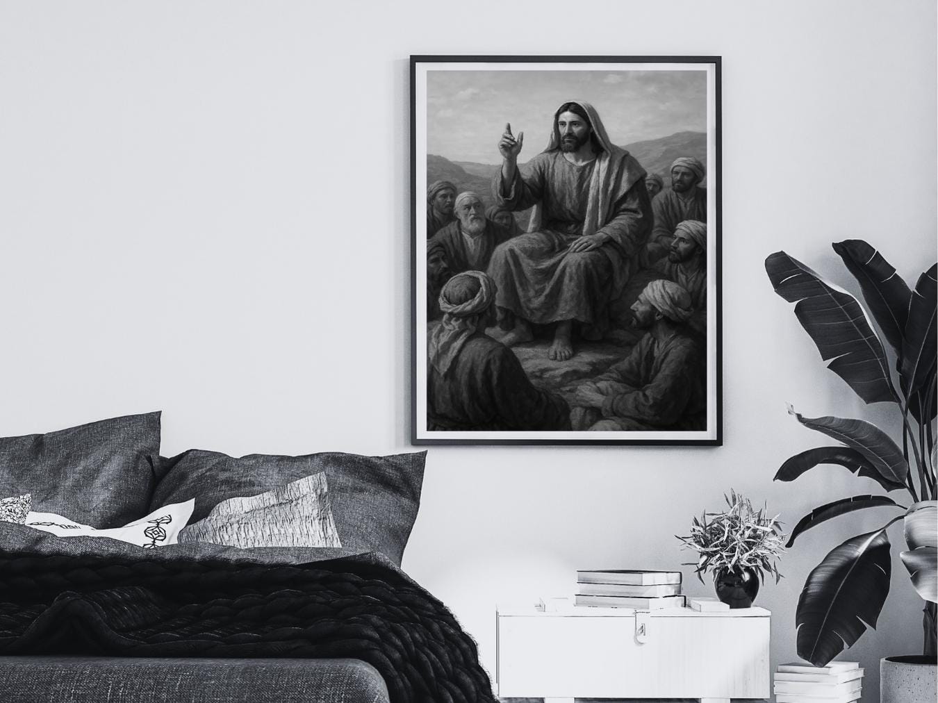 jesus teaching print bible scene poster christian wall art lds jesus portrait scripture inspired art faith decor digital download printable wall art poster, digital download
