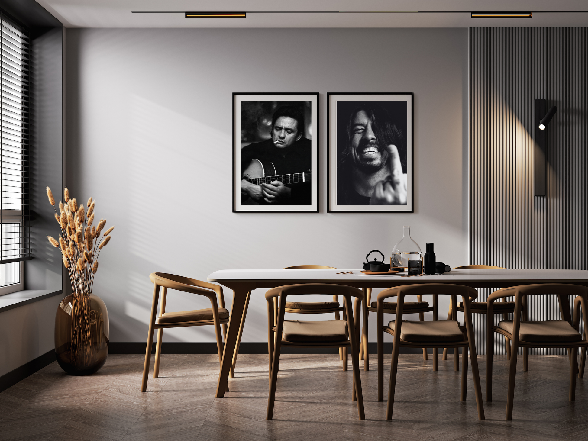 Johnny Cash Iconic Black and White Guitar Portrait Digital Download