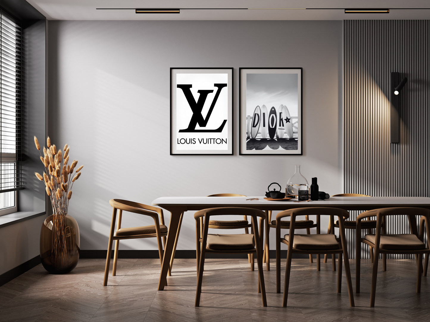 Louis Vuitton Iconic LV Logo Black and White Fashion Brand Digital Download