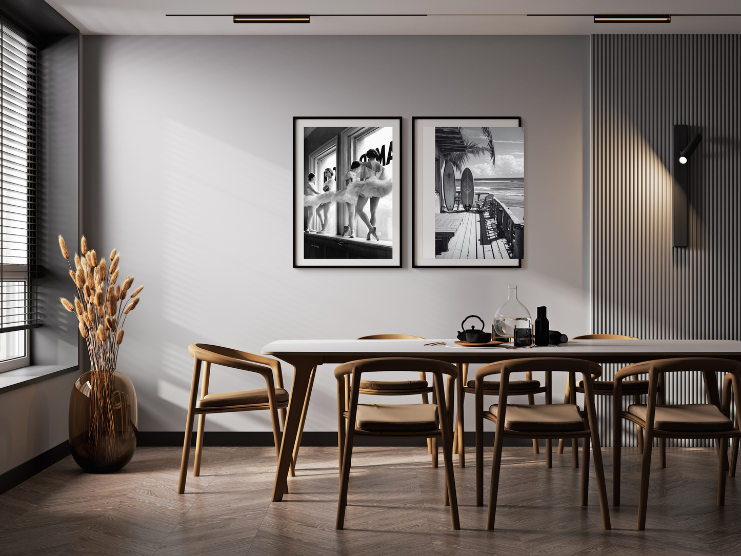 Ballerina Dancers Poster Black and White Vintage Ballet Wall Art Digital Download