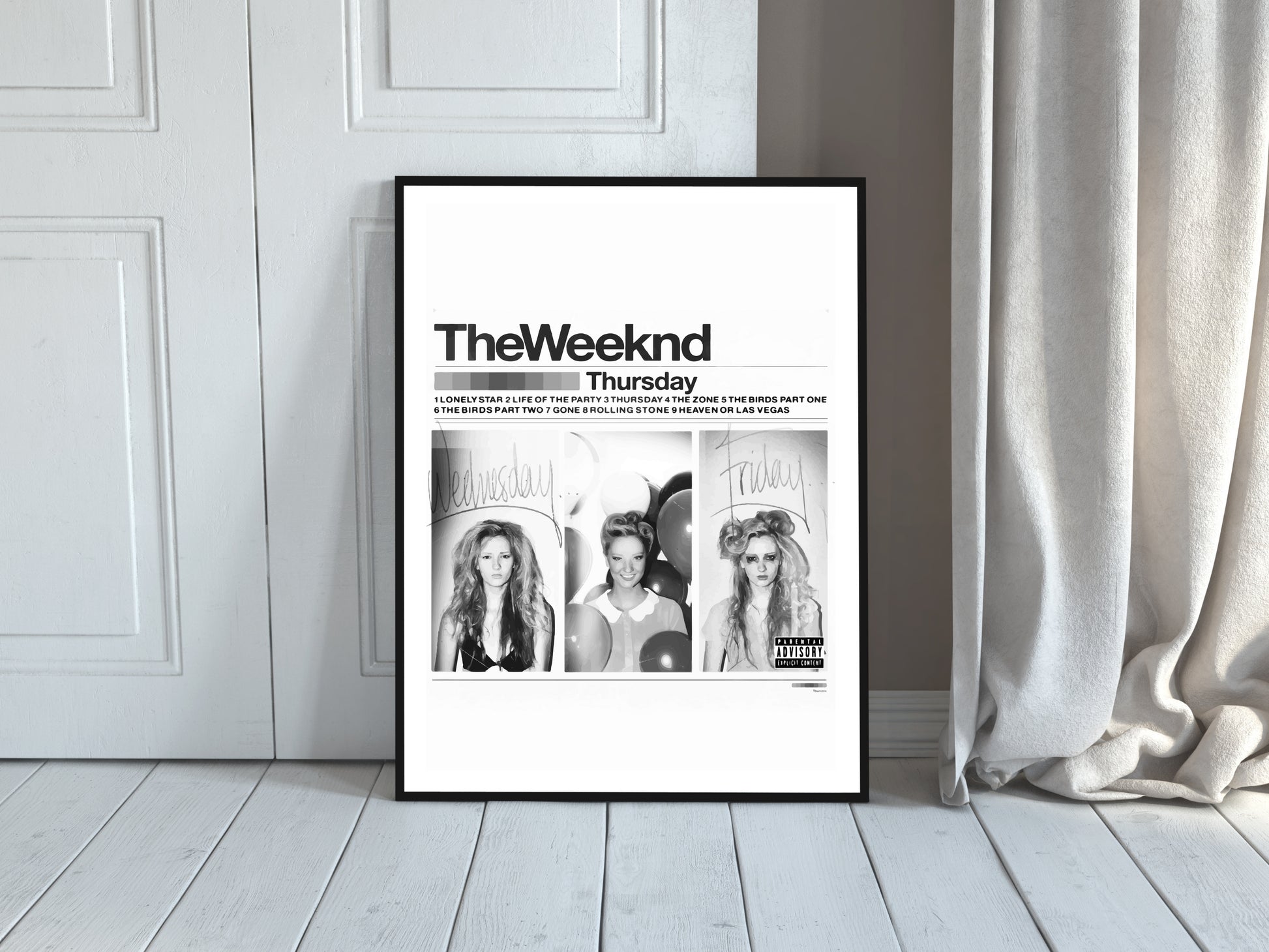 The Weeknd Thursday Album Cover Poster Black and White Music Wall Art Digital Download