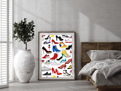 sneakers and heels print hypebeast luxury decor sneakerhead print sneaker wall art fashion photography y2k room decor digital download printable wall art poster, digital download