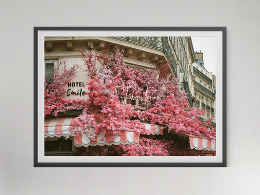Paris Photography, La Favorite Cafe Print, Vintage Paris Poster, Digital Download, Girly Pink Wall Art, Dorm Room Decor, Hypebeast Poster