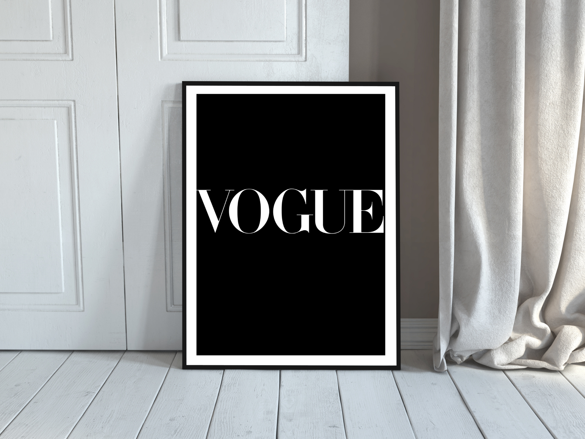 Vogue Fashion Magazine Iconic Black and White Logo Digital Download