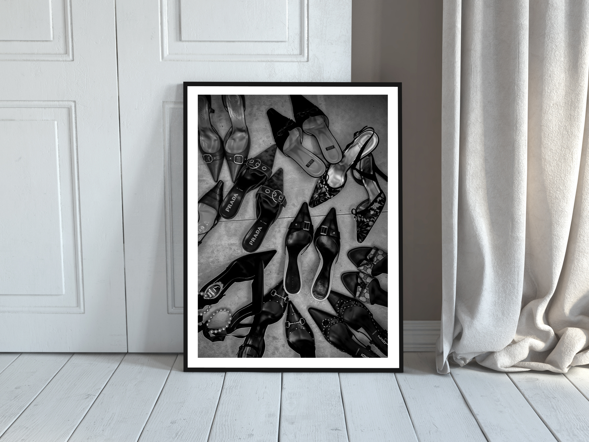 Prada Gucci Fendi Designer Heels Luxury Fashion Poster Digital Download