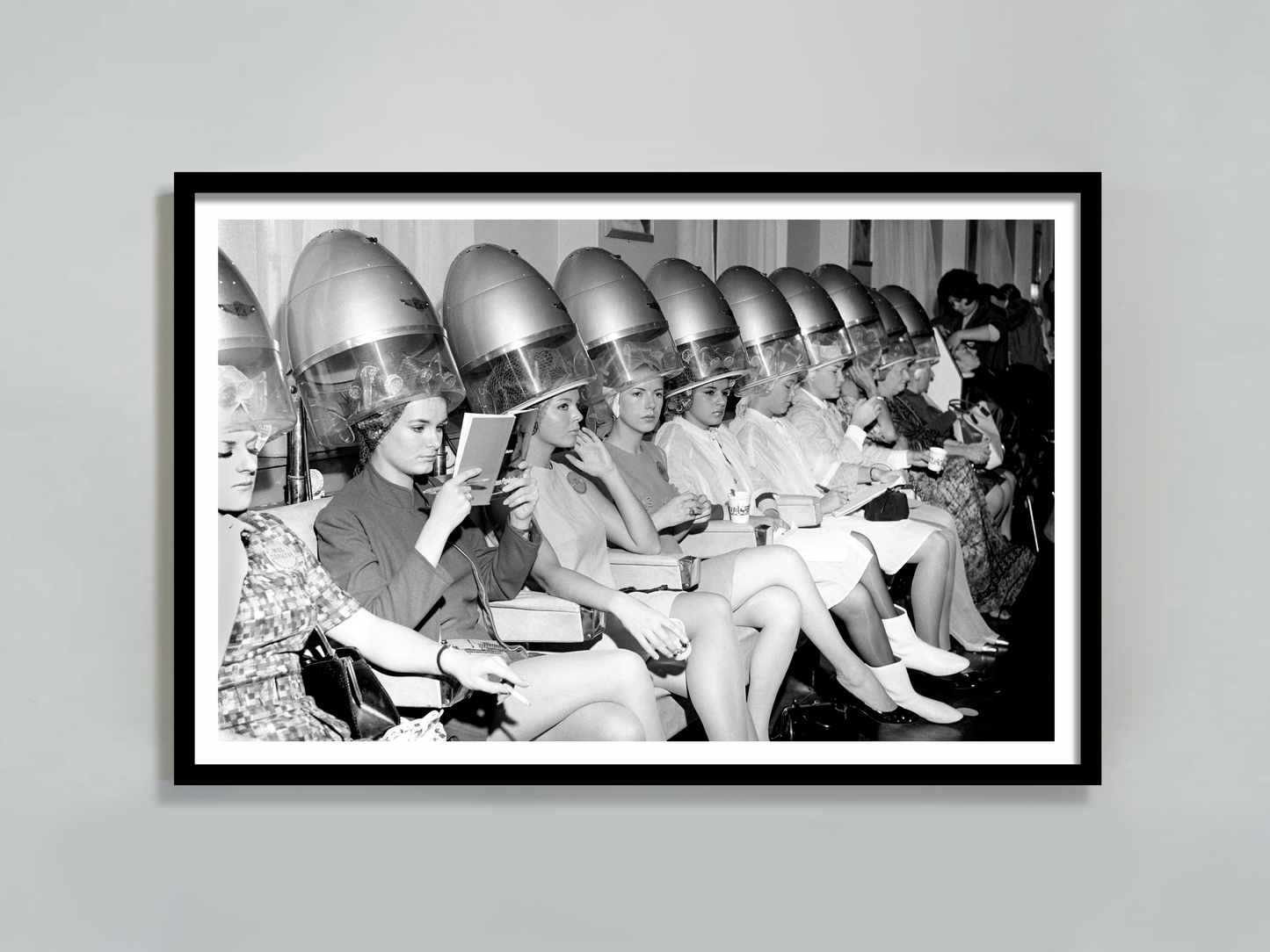 Vintage Beauty Salon Women Hair Dryer 1960s Fashion Wall Art Digital Download