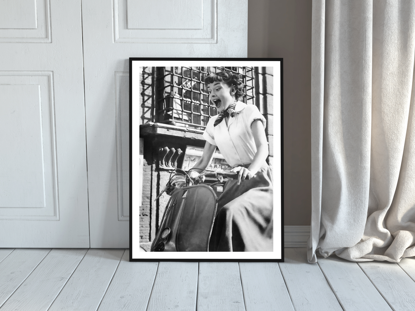 Audrey Hepburn Roman Holiday Vespa Scene Paramount Pictures Poster Digital Download