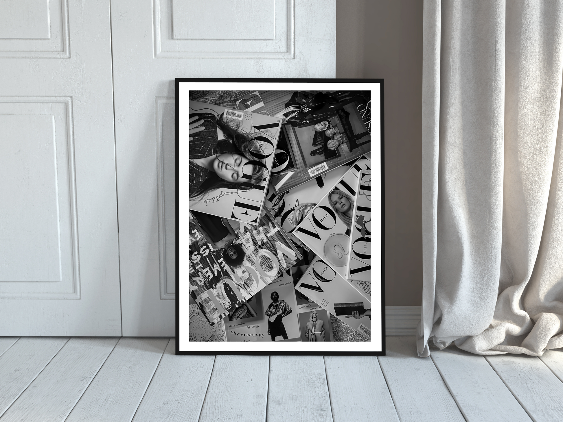 Vogue Magazine Collage Fashion Editorial Wall Art Print Digital Download