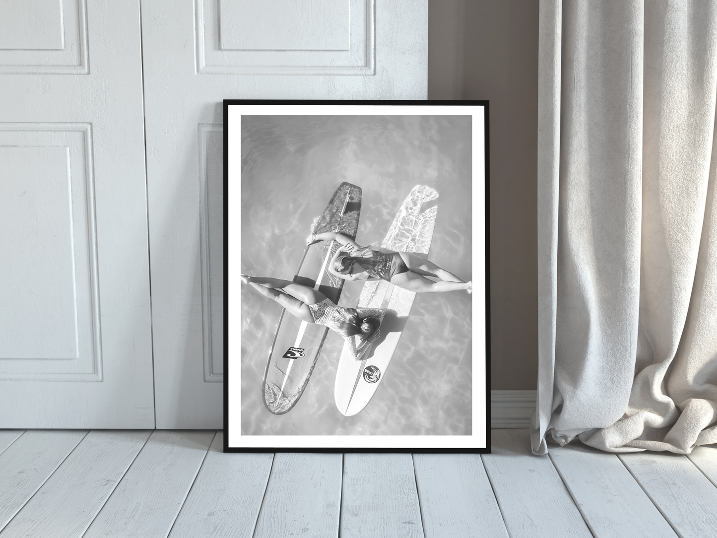 O’Neill and Rip Curl Surfboards with Women Swimmers Ocean Art Digital Download