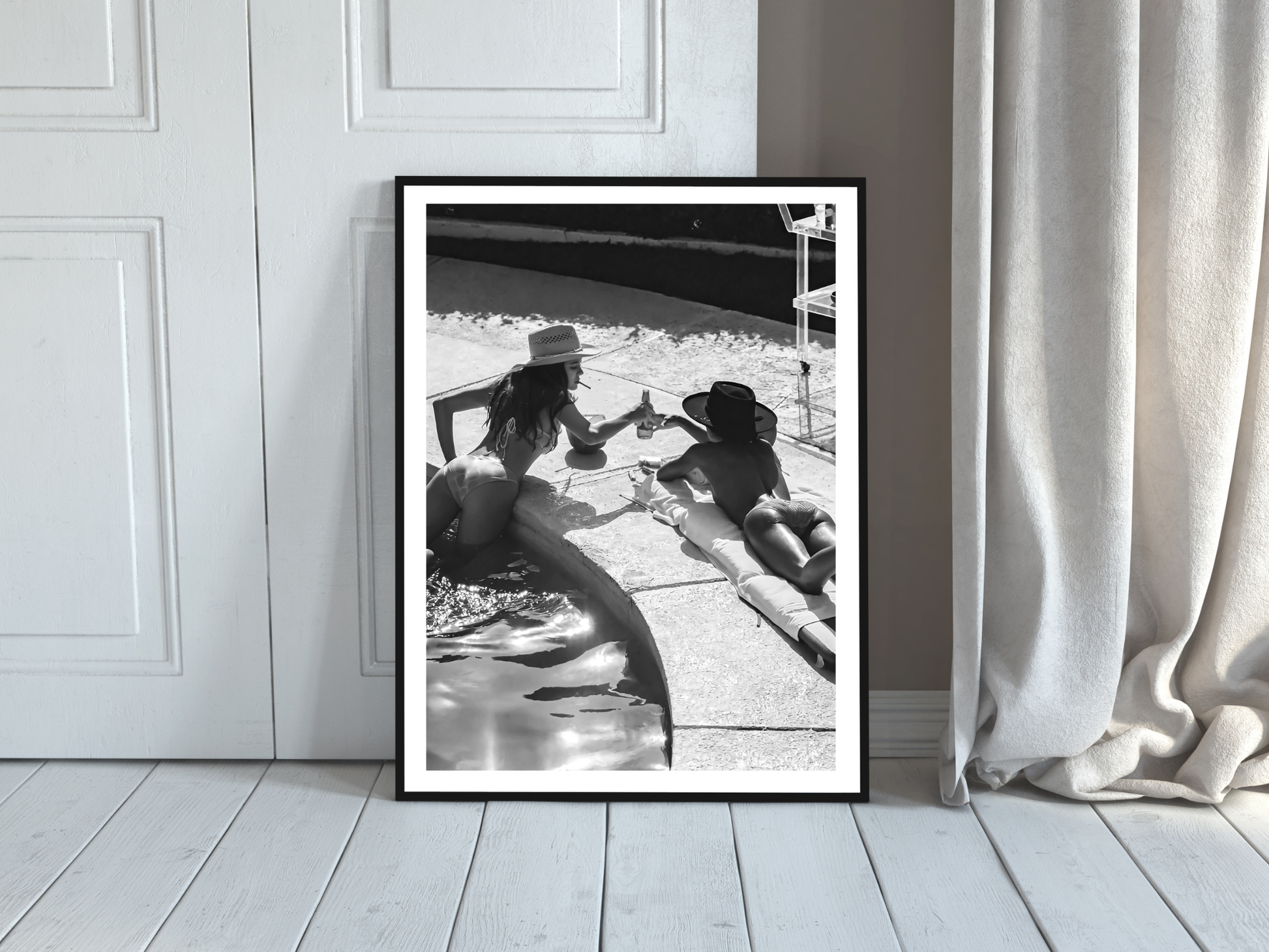 Women in Bikinis with Cowboy Hats by Poolside Digital Download